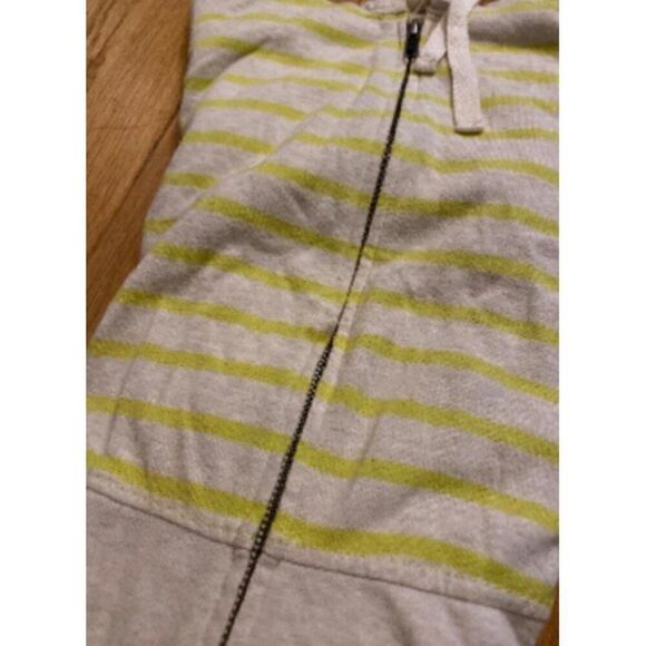 Saturday Sunday Women's yellow Striped beige Hooded Zip-Up Jacket Size Medium - Picture 10 of 10